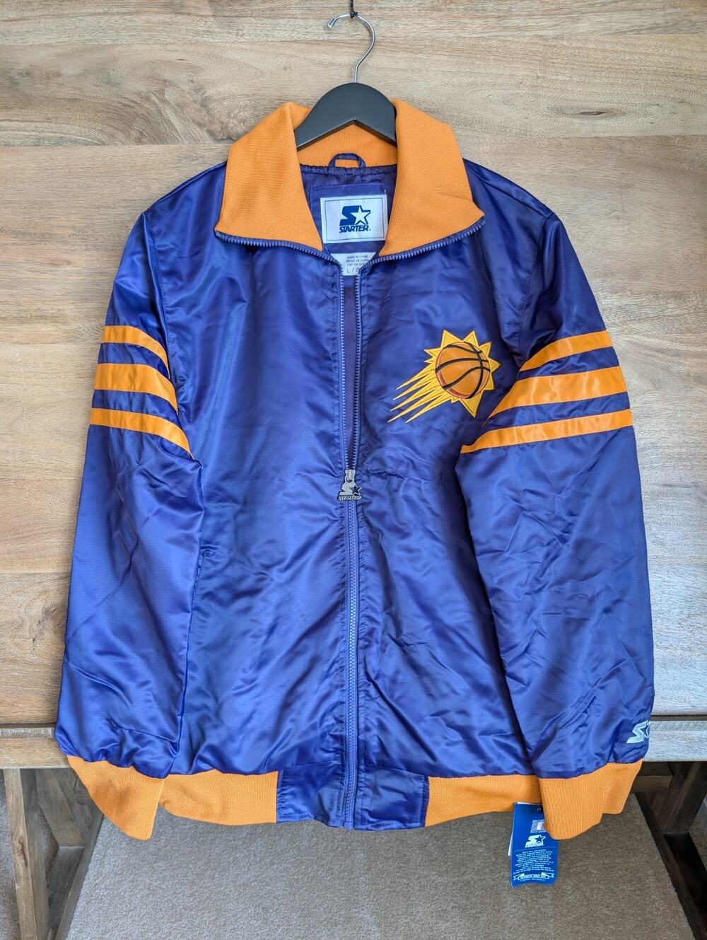 Phoenix Suns Jacket Mens Large Purple Yellow Starter NBA Basketball Sports NWT